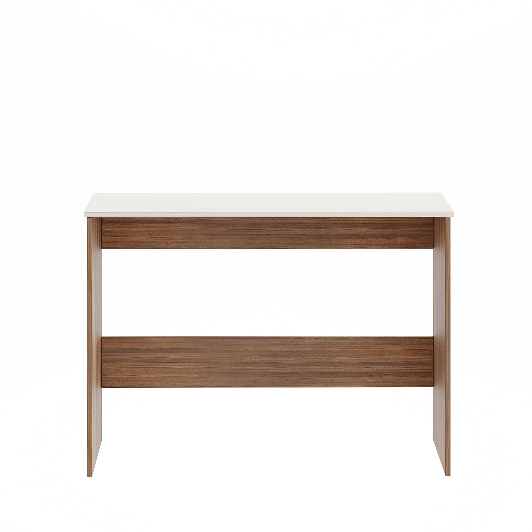 Boris Modern Engineered Wood Study Table (Exotic Teak & White)