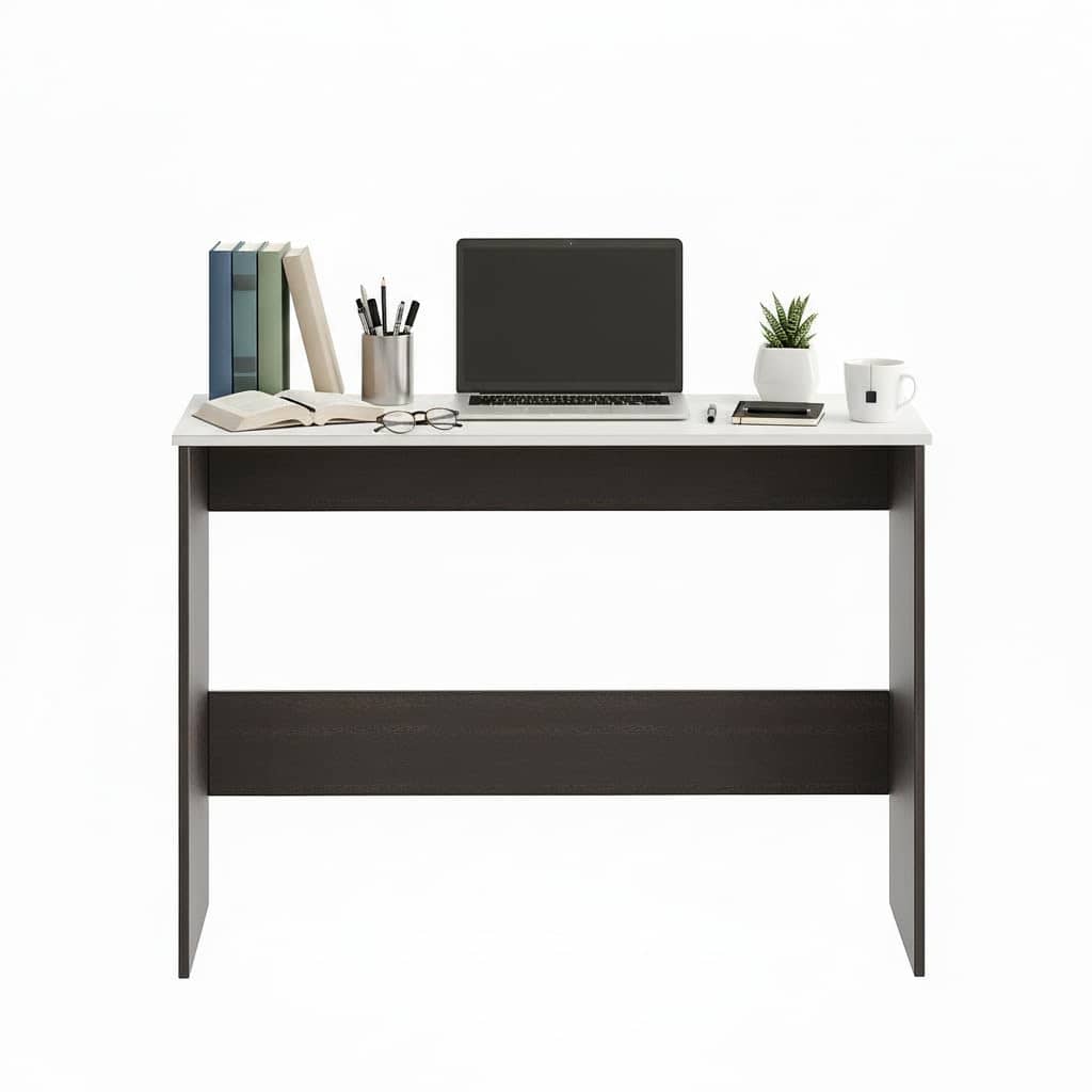 Boris Modern Engineered Wood Study Table | Wenge & White