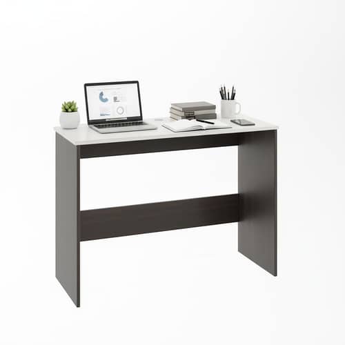 Boris Modern Engineered Wood Study Table | Wenge & White