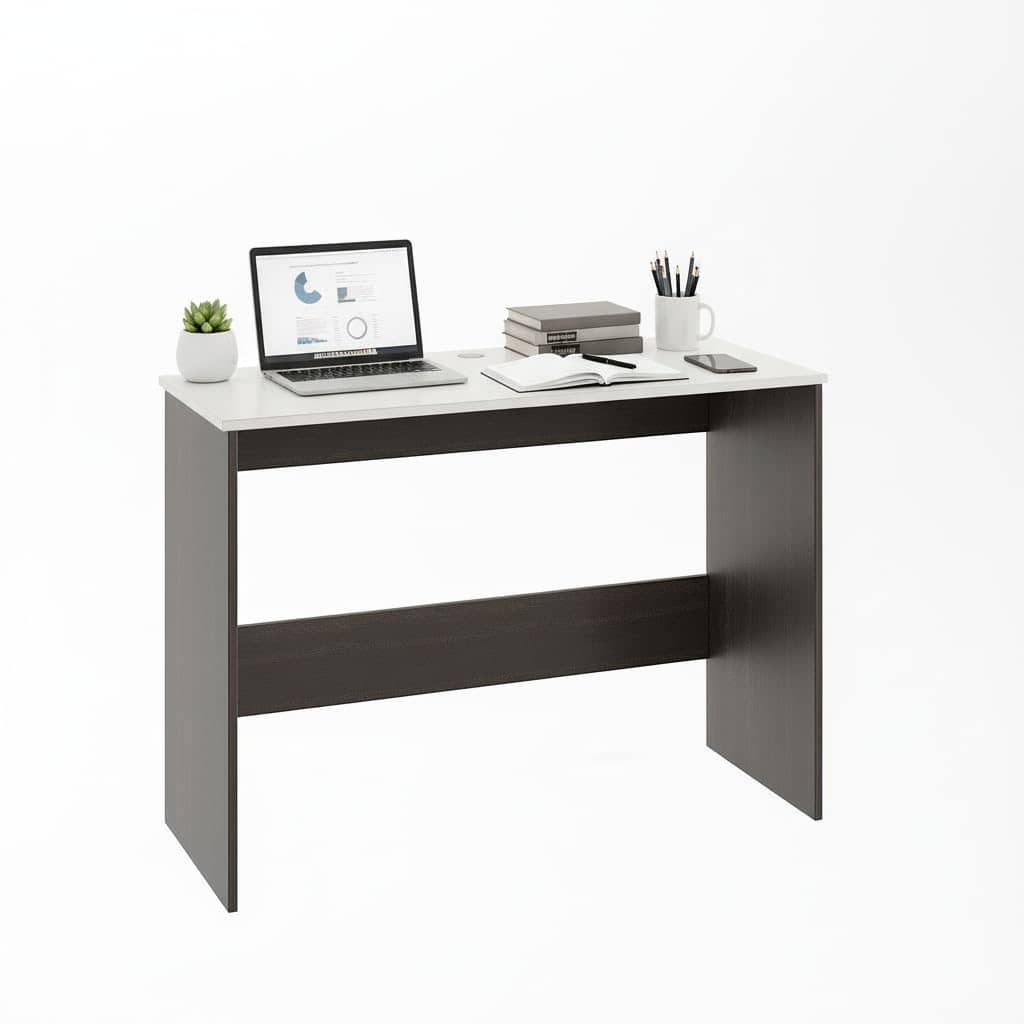 Boris Modern Engineered Wood Study Table | Wenge & White