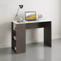 Lexus Compact Engineered Wood Study Table with Side Storage Shelves (Wenge & White) - photo