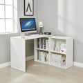 Maggen Engineered Wood Rotatable Study Table With Bookcase (White) - left_view