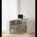 Maggen Engineered Wood Rotatable Study Table With Bookcase (White) - right_view