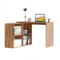 Maggen Engineered Wood Study Table With Storage, Large (Exotic Teak) - left_view