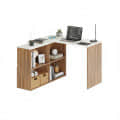 Maggen Engineered Wood Study Table With Storage, Large (Exotic Teak & White) - top_view
