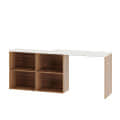 Maggen Engineered Wood Study Table With Storage, Large (Exotic Teak & White) - right_view
