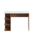 Qualish Engineered Wood Study Desk with Open Side Shelves (Exotic Teak & White) - right_view