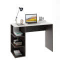 Qualish Engineered Wood Study Desk with Open Side Shelves (Wenge & White) - right_view
