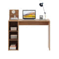 Sion Compact Engineered Wood Study Table with Side Storage Shelves (Exotic Teak) - top_view