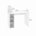 Sion Compact Engineered Wood Study Table with Side Storage Shelves (Exotic Teak) - rear_view