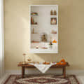 Ketki Wall Mounted Engineered Wood Pooja Mandir for Home In Frosty White Finish - photo