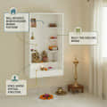 Ketki Wall Mounted Engineered Wood Pooja Mandir for Home In Frosty White Finish - front_view