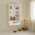 Ketki Wall Mounted Engineered Wood Pooja Mandir for Home In Frosty White Finish - rear_view