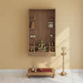 Ketki Wall Mounted Engineered Wood Pooja Mandir for Home In Wenge & Frosty White Finish (Exotic Teak) - photo