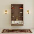 Ketki Wall Mounted Engineered Wood Pooja Mandir for Home (Exotic Teak & White) - photo