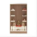 Ketki Wall Mounted Engineered Wood Pooja Mandir for Home (Exotic Teak & White) - left_view