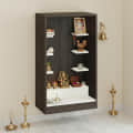 Ketki Wall Mounted Engineered Wood Pooja Mandir for Home in Wenge & Frosty White Finish - right_view