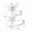 Allesia Modern Zig-Zag Wooden Bookshelf | Engineered Wood Display Rack (White) - left_view