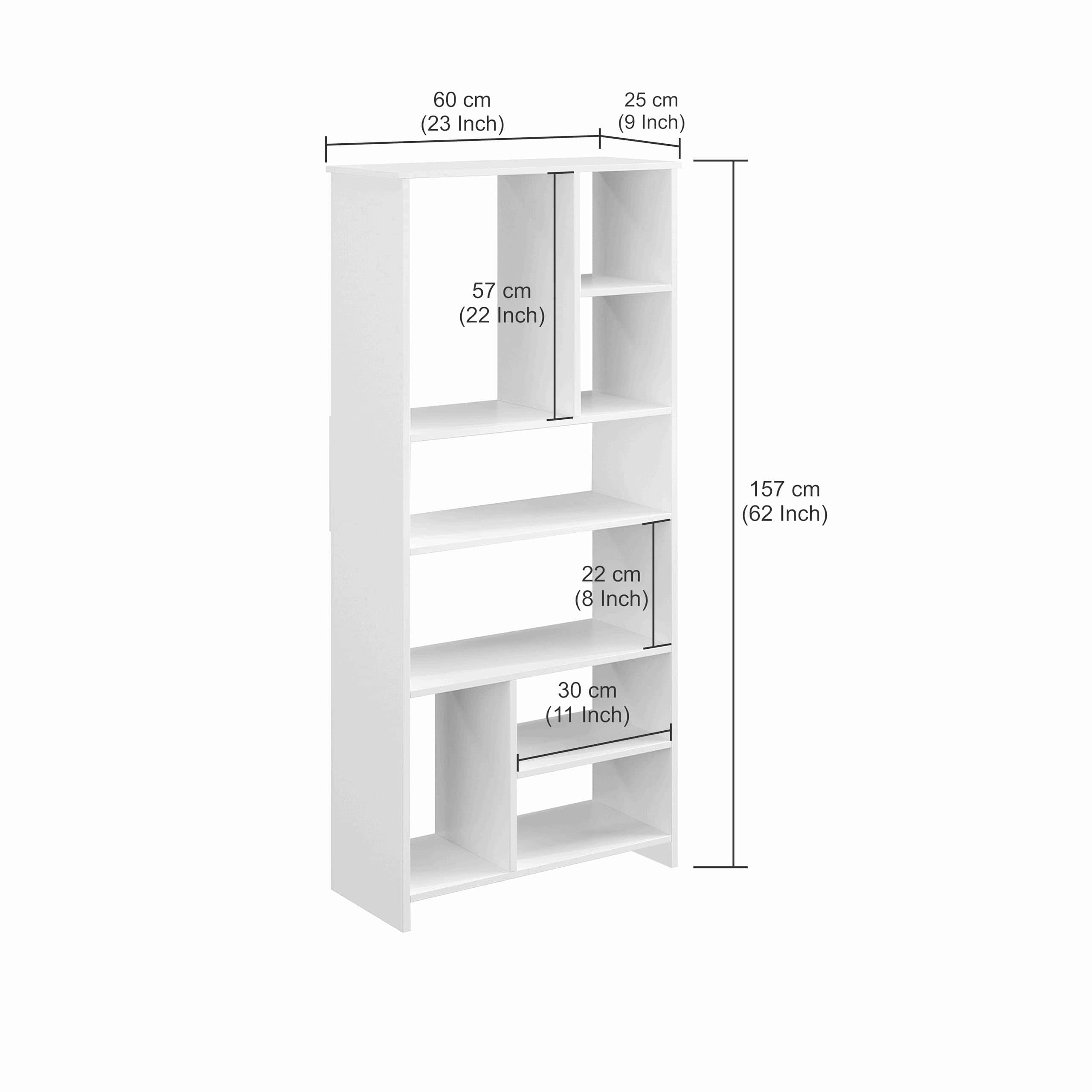 Arvin Book Shelf Cabinet and Bookcase Display Unit (White) - rear_view