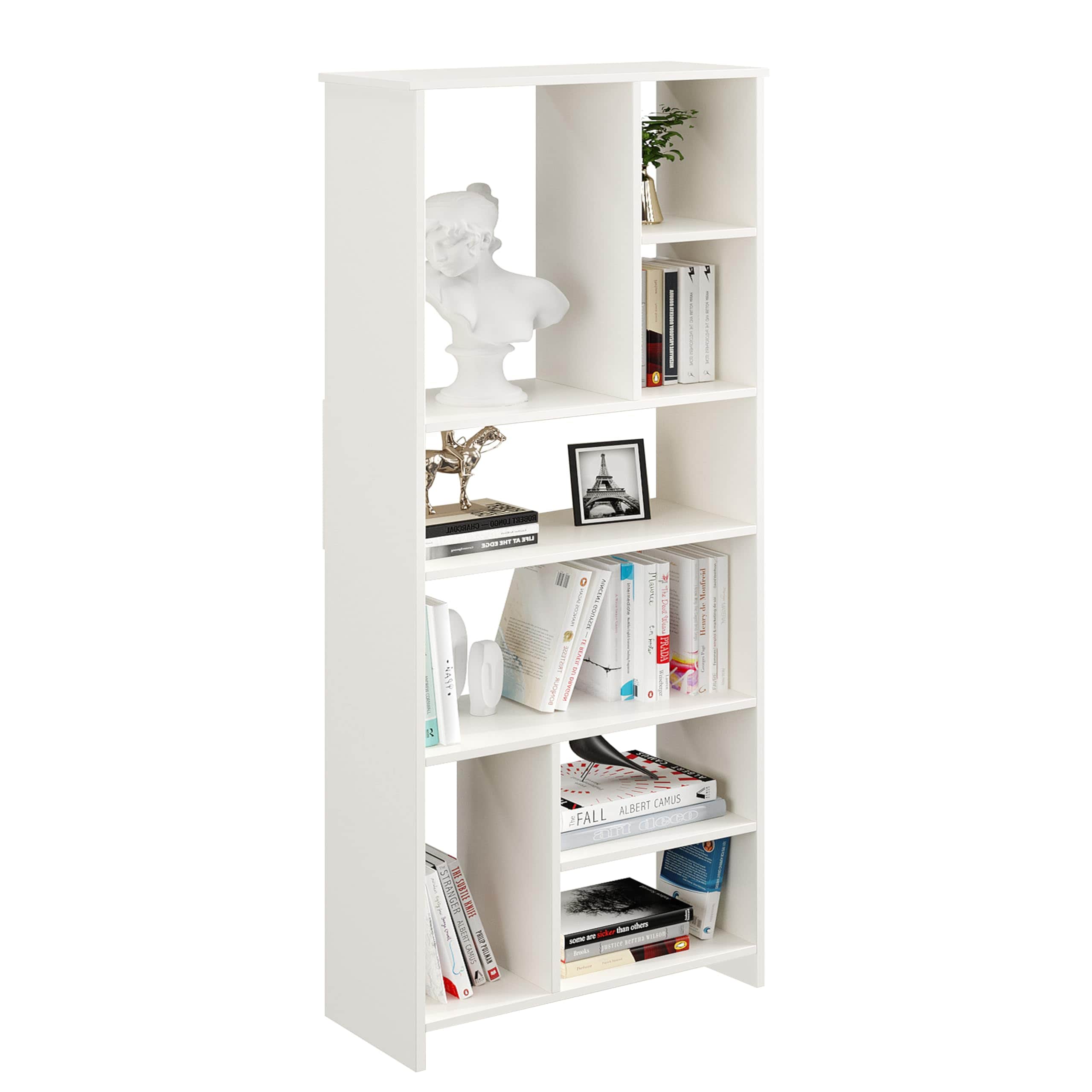 Arvin Book Shelf Cabinet and Bookcase Display Unit (White) - right_view