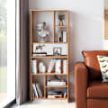 Arvin Wooden Bookshelf with 6 Shelves | Engineered Wood Book Cabinet Storage Rack for Living Room (Exotic Teak) - left_view
