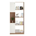 Bookaura Wooden Bookshelf with Doors, Multipurpose Bookcase Storage Organizer for Living Room (Exotic Teak & White) - right_view