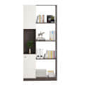 Bookaura Wooden Bookshelf with Doors, Multipurpose Bookcase Storage Organizer for Living Room (Wenge & White) - top_view