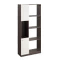 Bookaura Wooden Bookshelf with Doors, Multipurpose Bookcase Storage Organizer for Living Room (Wenge & White) - right_view