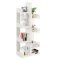 Barret Modern Engineered Wood Bookshelf | 6-Tier Zigzag Book Rack & Display Shelf for Living Bedroom (Exotic Teak) - top_view