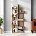 Barret Wooden Open Book Shelf DIY Storage Display Rack with Solid Finish Showcase Stand (Exotic Teak) - photo
