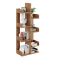 Barret Wooden Open Book Shelf DIY Storage Display Rack with Solid Finish Showcase Stand (Exotic Teak) - top_view