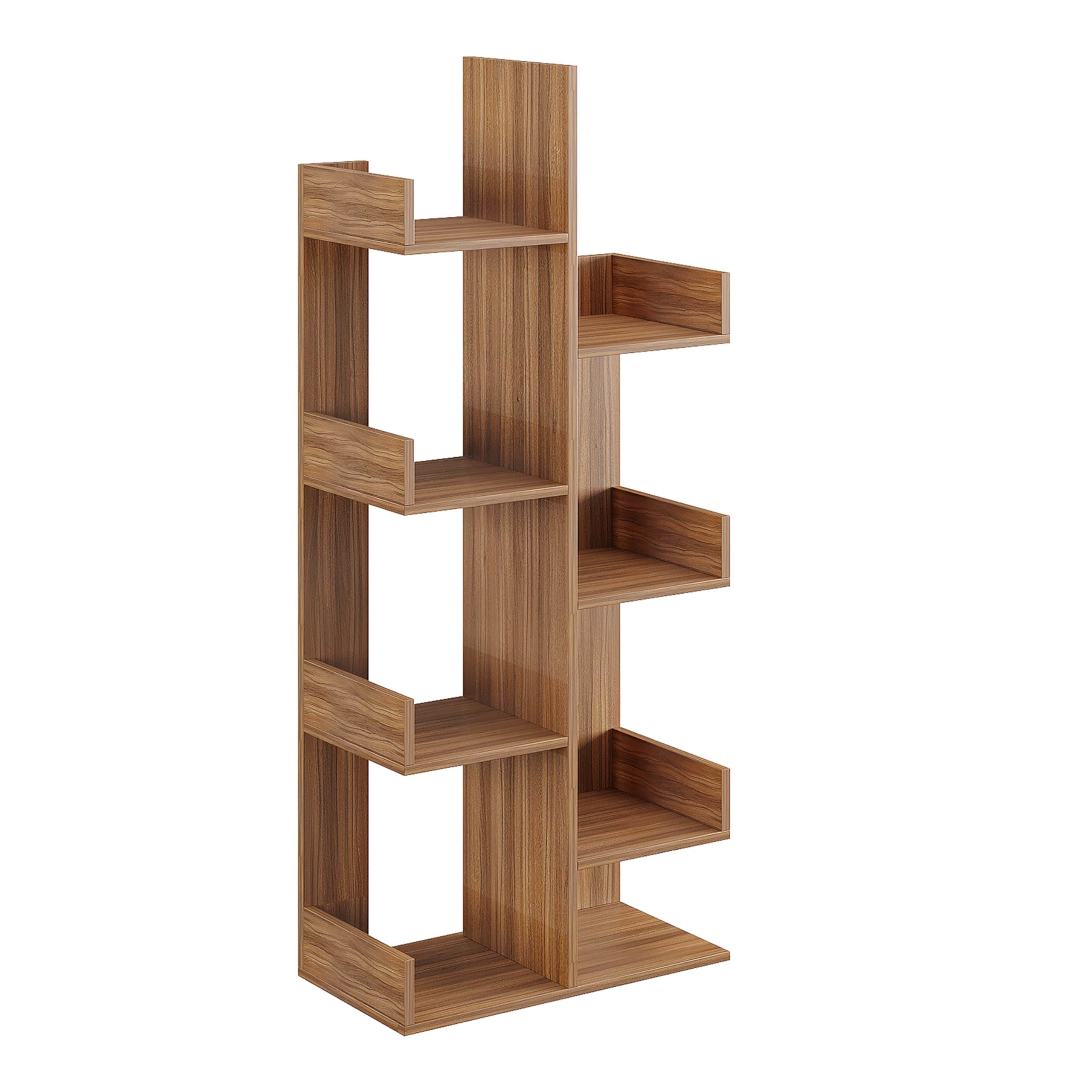 Barret Wooden Open Book Shelf DIY Storage Display Rack with Solid Finish Showcase Stand (Exotic Teak) - right_view