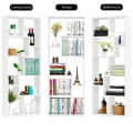 Medina 8 Tier Wooden Bookshelf for Home & Office | Engineered Wood Bookcase Storage Rack & Display Shelf (White) - rear_view