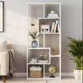 Medina 8 Tier Wooden Bookshelf for Home & Office | Engineered Wood Bookcase Storage Rack & Display Shelf (White) - right_view