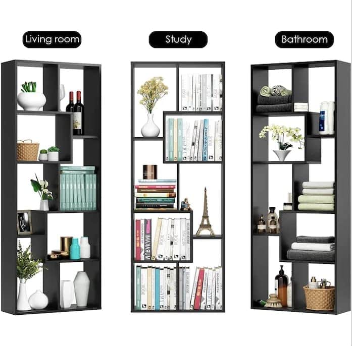 Medina 8 Tier Wooden Bookshelf for Home & Office | Engineered Wood Bookcase Storage Rack & Display Shelf (Exotic Teak) - left_view