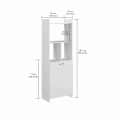 Prizm Modern Wooden Bookshelf with 2-Door Cabinet & Open Storage | Engineered Wood (Exotic Teak & White) - rear_view