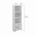 Regal Tall Wooden Bookshelf with 2-Door Cabinet & 3 Open Shelves | Engineered Wood (Exotic Teak) - top_view
