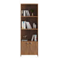 Regal Tall Wooden Bookshelf with 2-Door Cabinet & 3 Open Shelves | Engineered Wood (Exotic Teak) - right_view