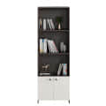Regal Tall Wooden Bookshelf with 2-Door Cabinet & 3 Open Shelves | Engineered Wood (Wenge & White) - left_view