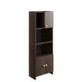Stenza Tall Engineered Wood Book Shelf with Storage Cabinet & Open Display Racks (Wenge) - left_view