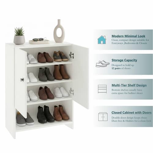 Arbor  Engineered Wood Shoe Rack (White) DIY