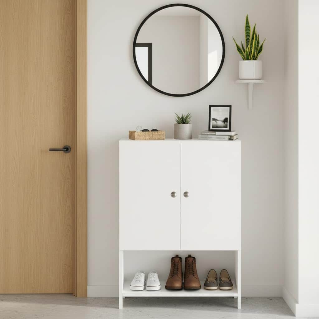Arbor  Engineered Wood Shoe Rack (White) DIY - left_view