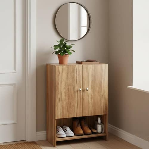 Arbor Wooden Engineered Wood Shoe Rack (Exotic Teak)