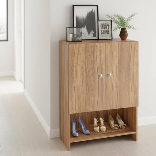 Arbor Wooden Engineered Wood Shoe Rack (Exotic Teak)