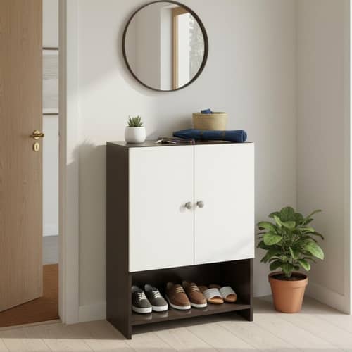 Arbor Wooden Engineered Wood Shoe Rack (Wenge & White)