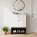 Arbor Wooden Engineered Wood Shoe Rack (Wenge & White) - front_view