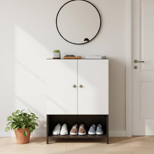Arbor Wooden Engineered Wood Shoe Rack (Wenge & White)