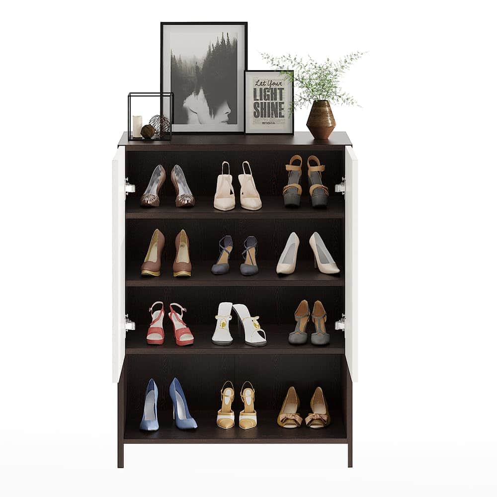 Arbor Wooden Engineered Wood Shoe Rack (Wenge & White) - left_view