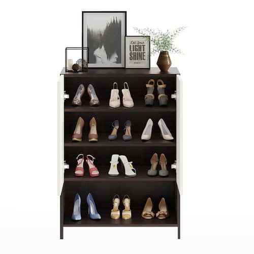 Arbor Wooden Engineered Wood Shoe Rack (Wenge & White)