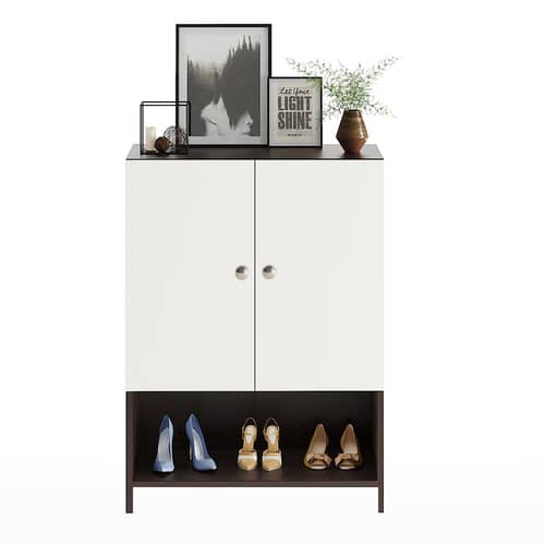 Arbor Wooden Engineered Wood Shoe Rack (Wenge & White)